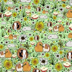 Guinea Pigs on Green (Cotton)