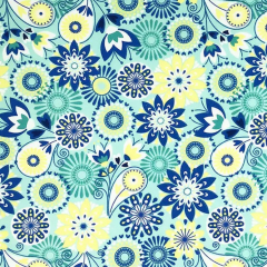 Floral Medallion Aqua