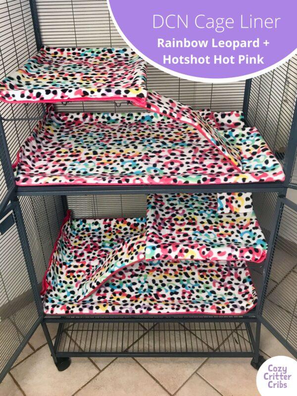 Rainbow Leopard 7-piece DCN Cage Liner Set