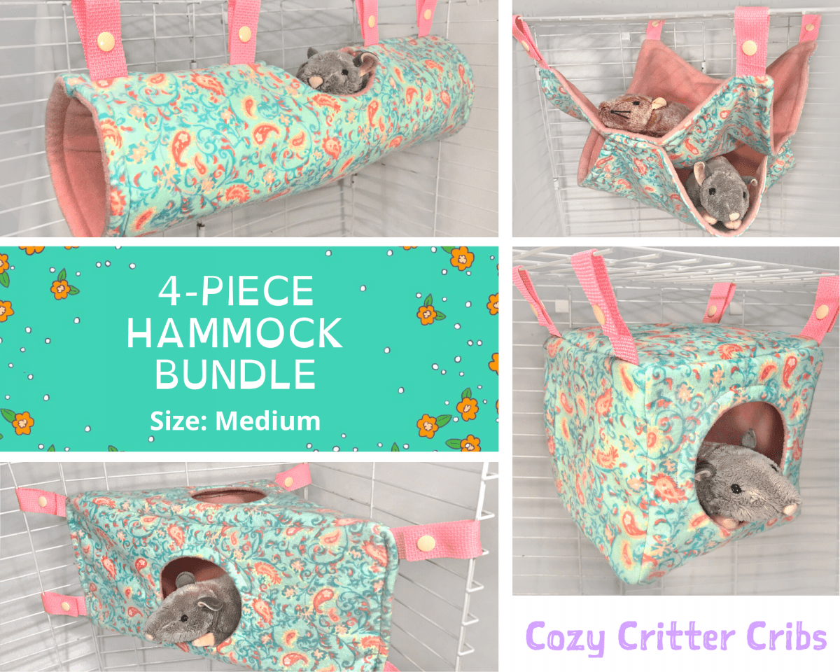 4-Piece Hammock Set: Mint Paisley (Medium)