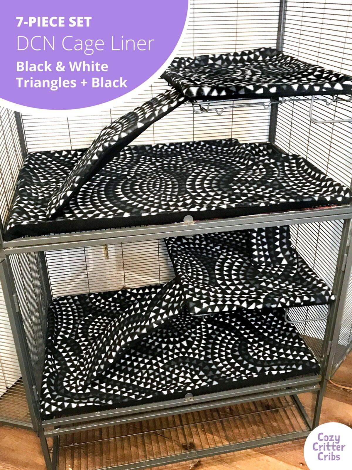 Cage Liner Black & White Triangles Ramp Covers thumbnail