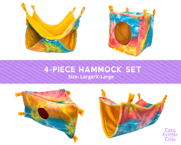4-Piece Hammock Set: Tropical Tie-Dye (X-Large)