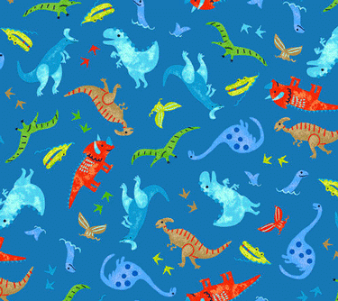 Multicolored Dinosaurs Toss Blue
