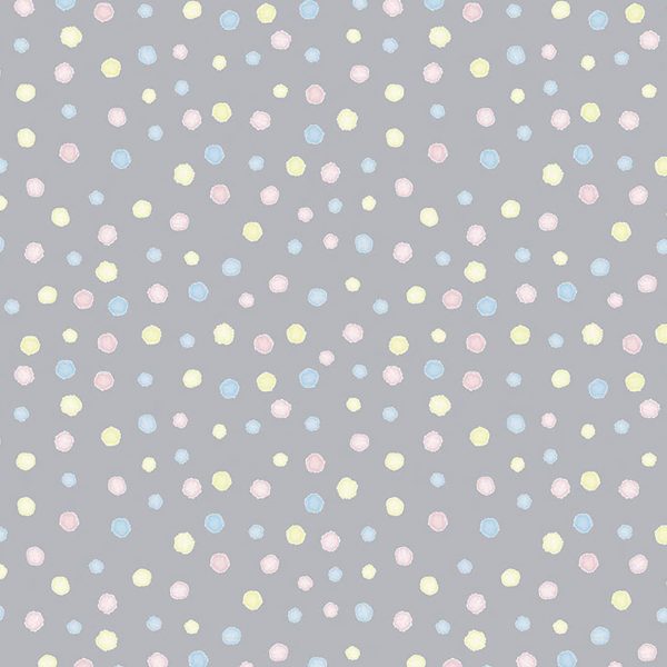 Nursery Rhyme Dots Gray Flannel