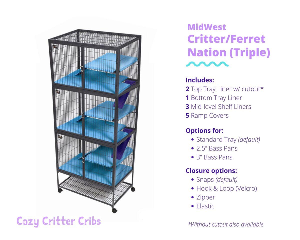 Critter Nation Cage Liners Details Photo 11-piece Triple