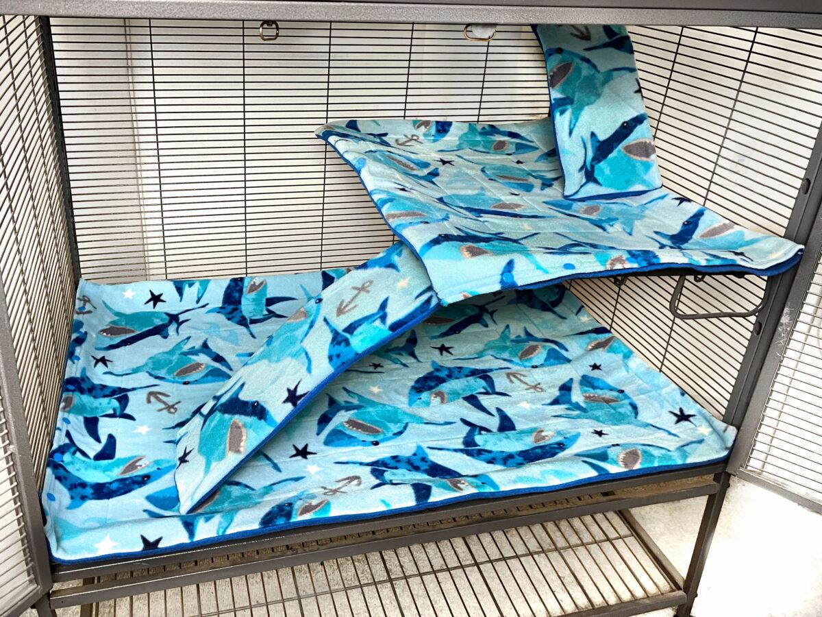 7-piece Cage Liner Set Midwest Double Critter/Ferret Nation "Sharks & Anchors" - Image 5