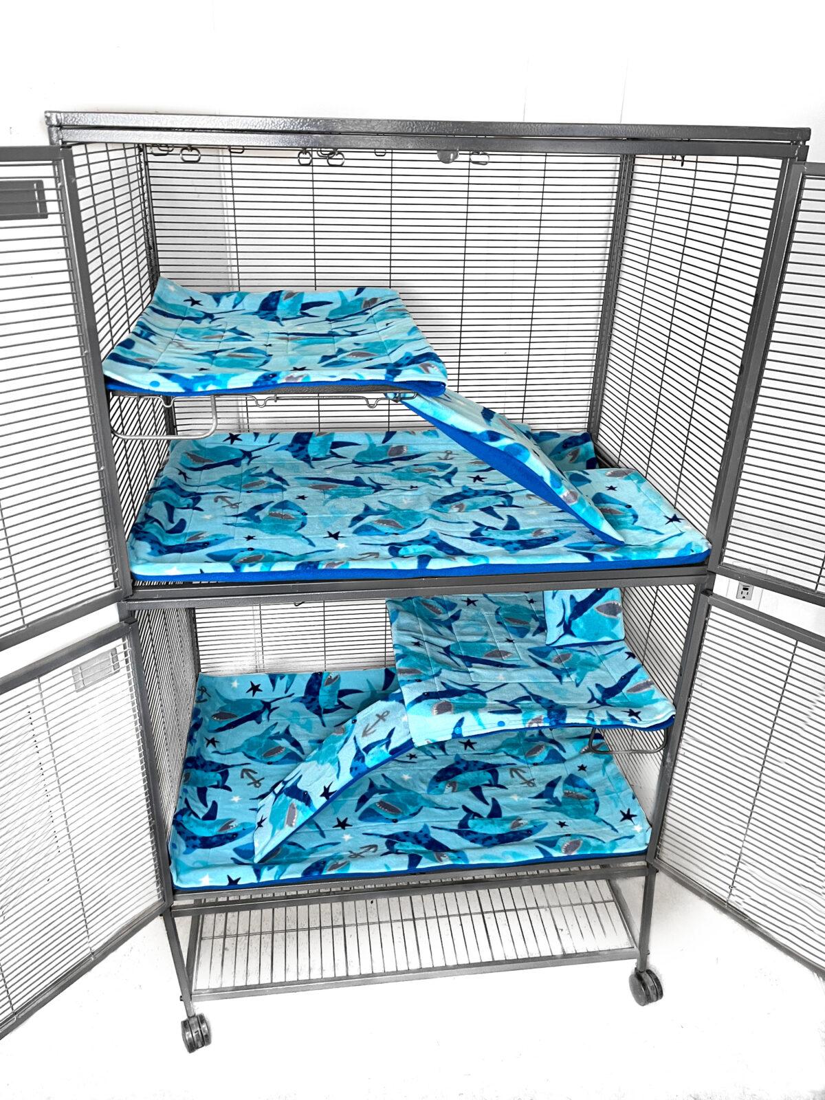 7-piece Cage Liner Set Midwest Double Critter/Ferret Nation "Sharks & Anchors" - Image 2