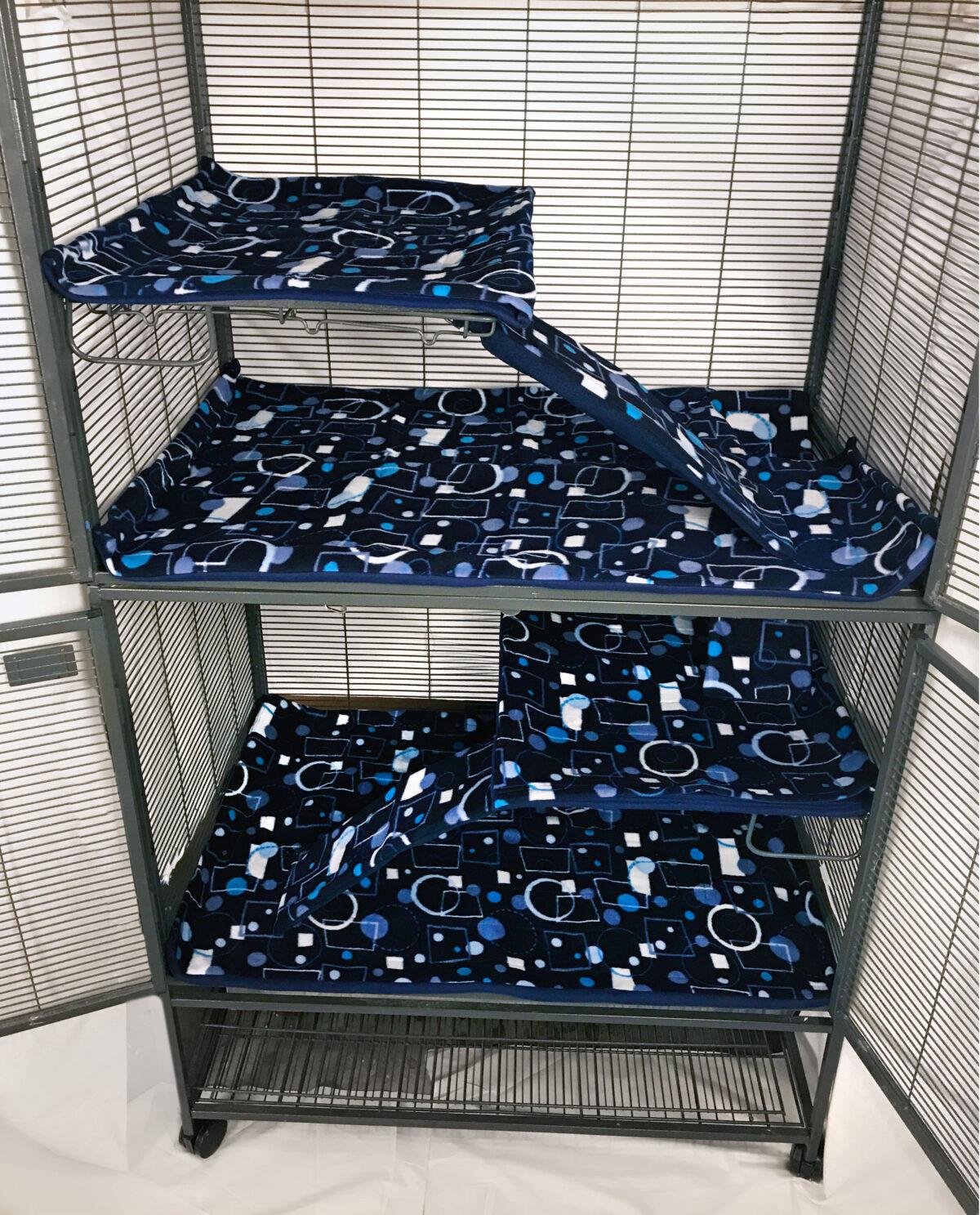 DCN Cage Liner premade 4 Blue Geometric on Navy 1