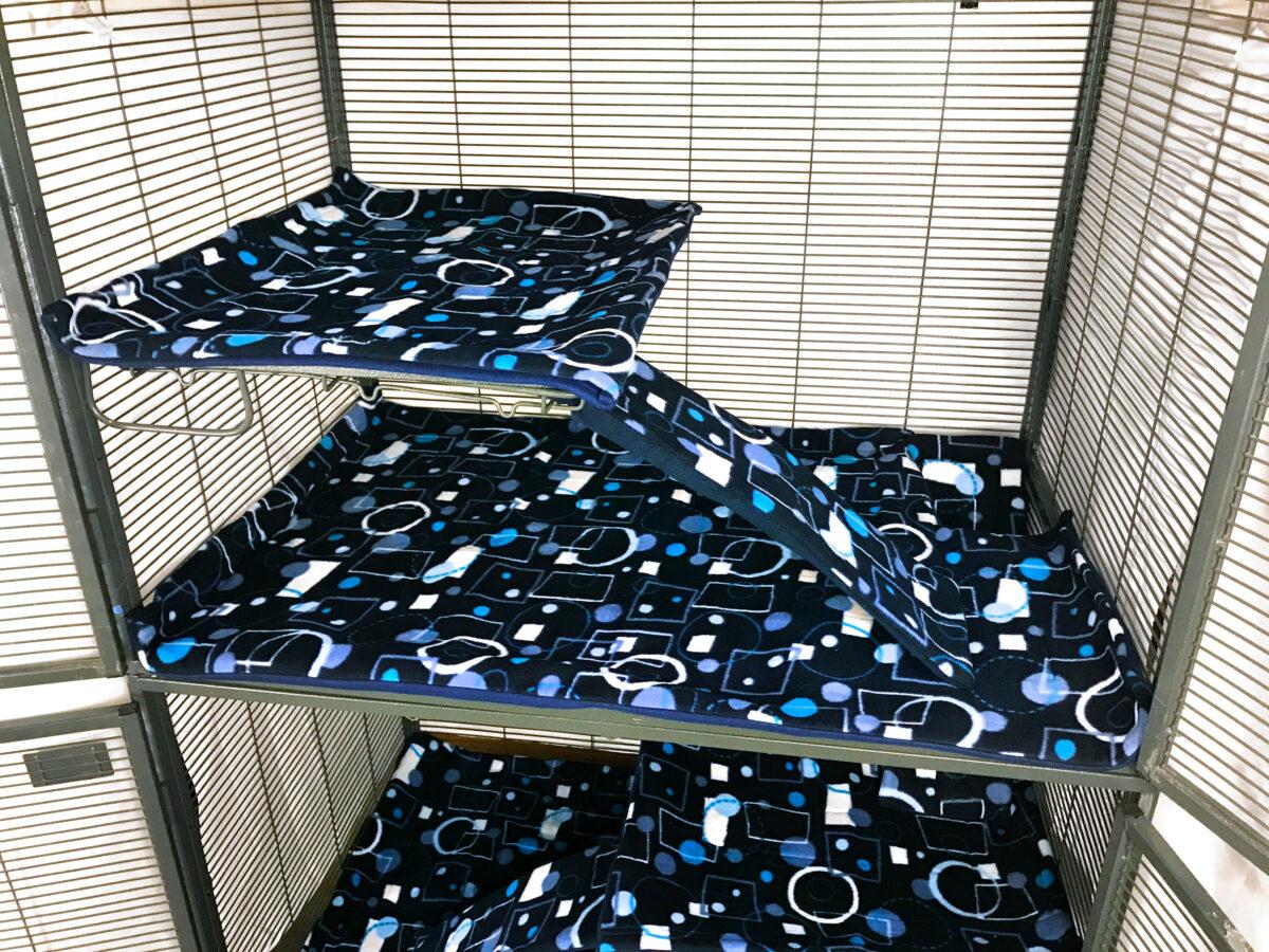 DCN Cage Liner premade 4 Blue Geometric on Navy 2