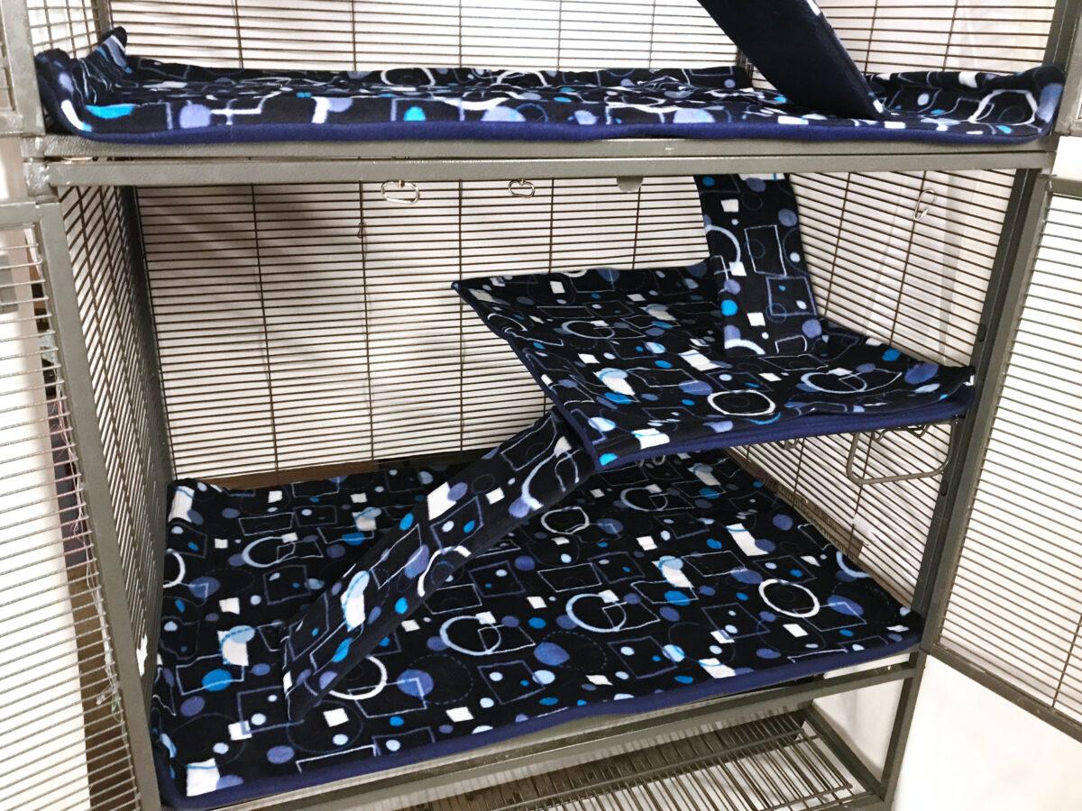 DCN Cage Liner premade 4 Blue Geometric on Navy 3