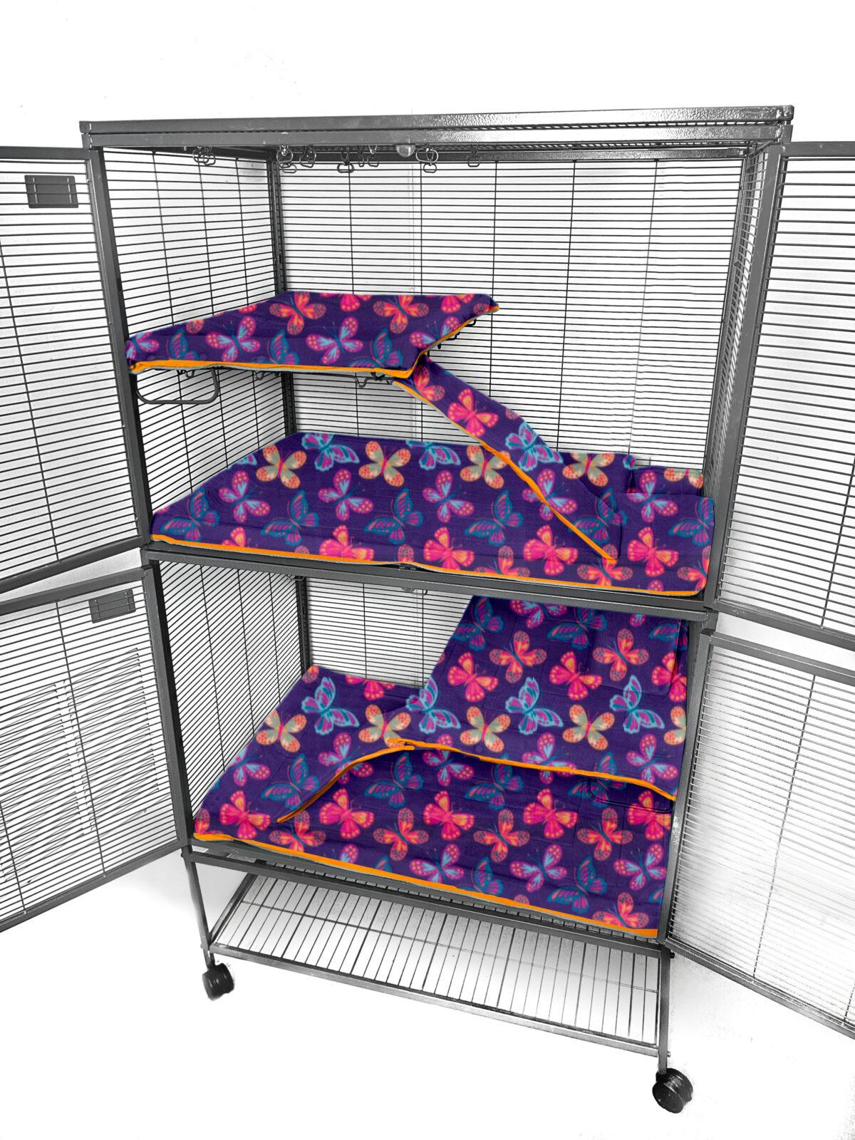 DCN cage liner butterflies purple