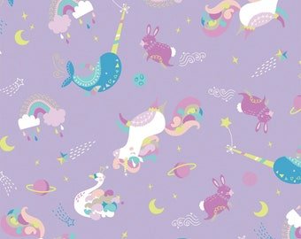 Out of this World Lavender flannel fabric pattern