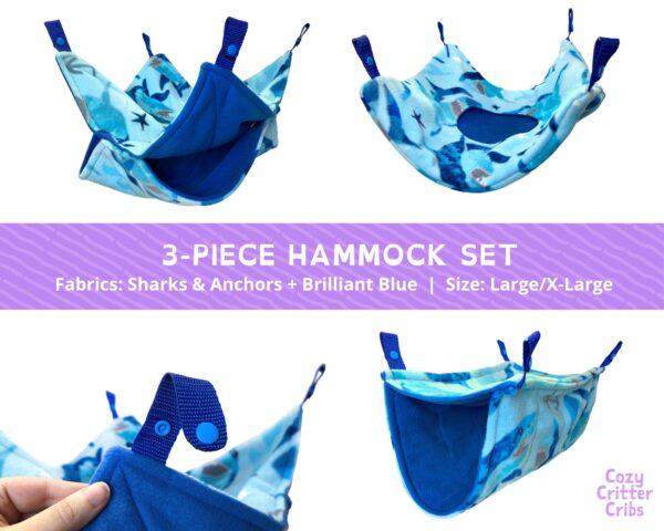 Sharks & Anchors 4-Piece Hammock set