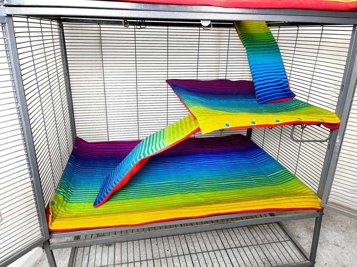 7-piece Cage Liner Set Midwest Double Critter/Ferret Nation "Summer Rainbow Stripes" - Image 5