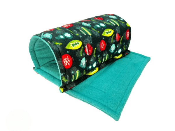 Tiny Tunnel Hideout for Small Animals (Medium) with fleece potty pad Christmas Ornaments & Mistletoe