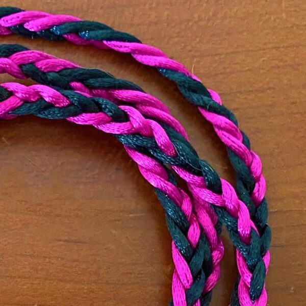 Spiral Braid, Fuchsia and Black Leash